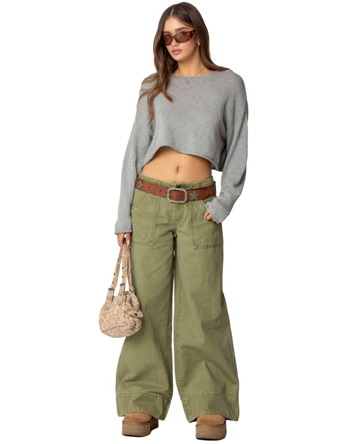 Edikted Women's Vivienne Twill Baggy Pants