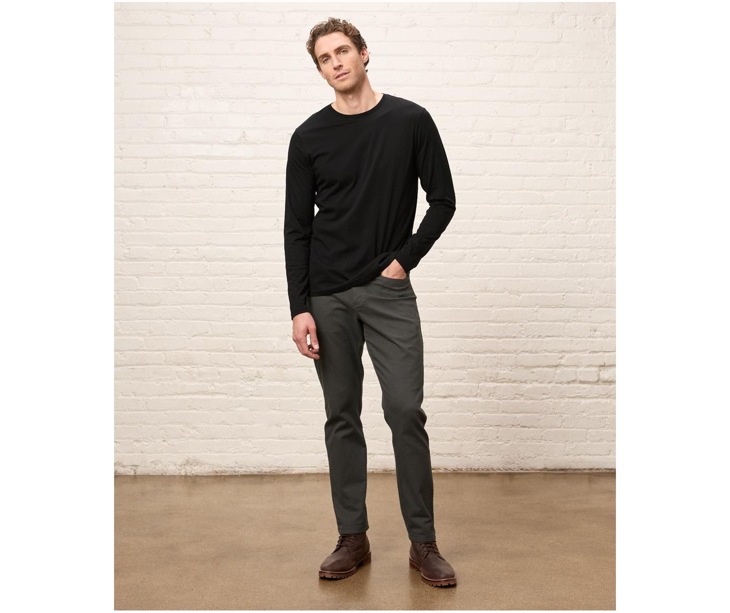 Мужская футболка Pact Organic Cotton Essential Long Sleeve, цвет: Чёрный — фото 2