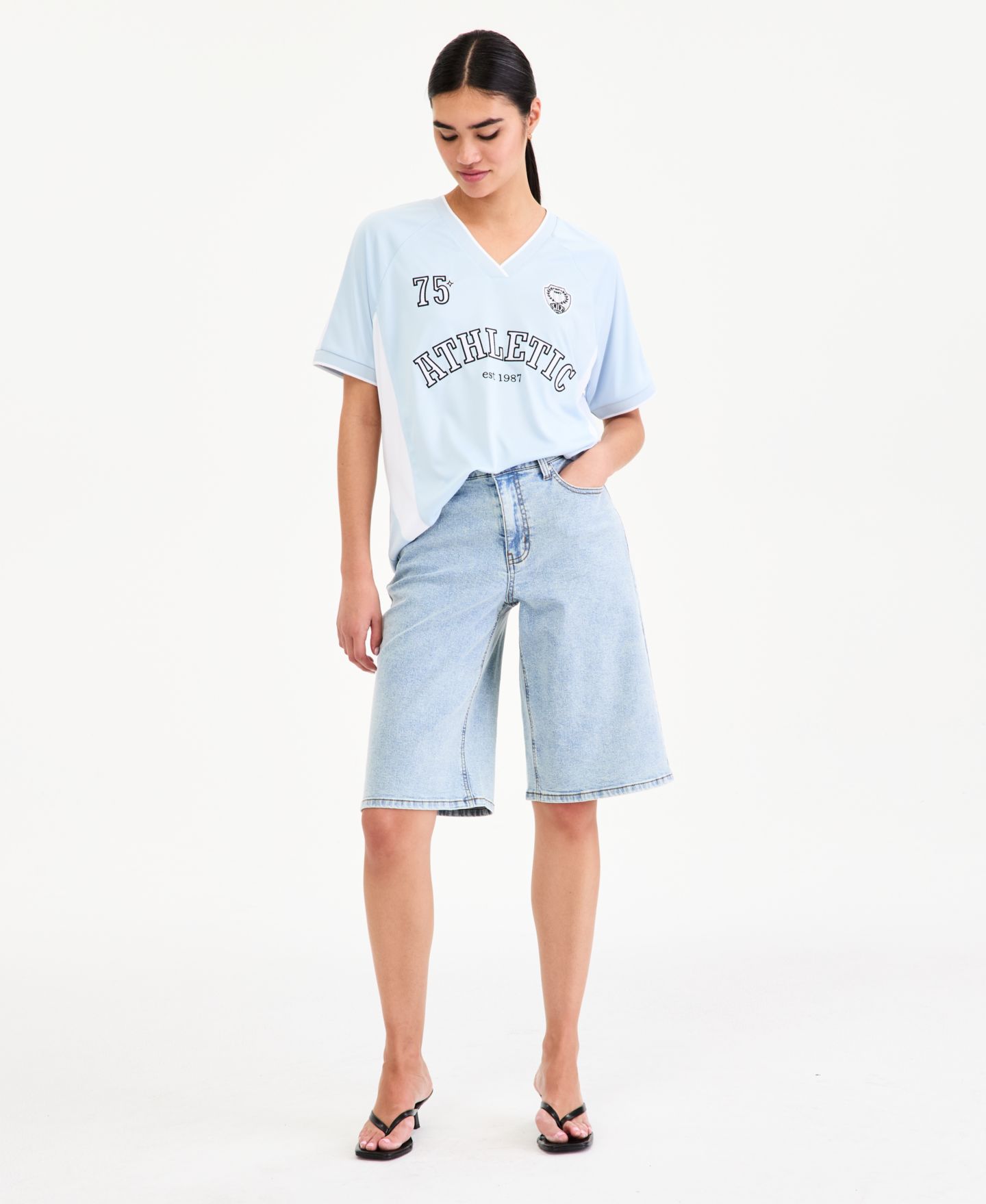 Женские шорты Bar III Baggy Denim Shorts, цвет: Варёный — фото 1