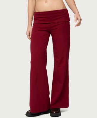 Women's Wide Leg Fold Over Pants