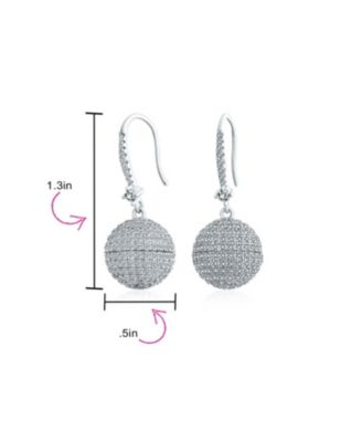 Modern Cocktail Pave CZ Statement Disco Ball Earrings Cubic Zirconia