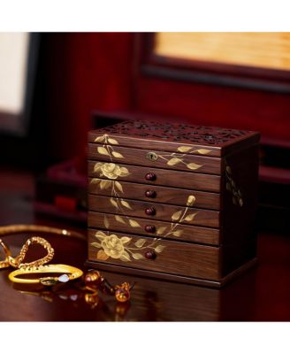 Handcrafted Floral Wooden Jewelry Box