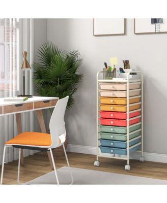 10 Drawer Rolling Storage Cart Scrapbook Paper Office School Organizer