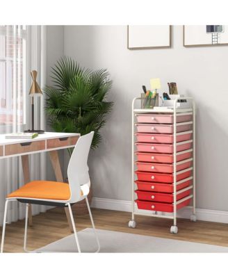 10 Drawer Rolling Storage Cart Scrapbook Paper Office School Organizer