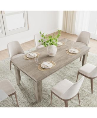 Farmhouse Dining Table for 6-8 People, 71" Long Wood Kitchen Table with Sturdy Frame & Rustic Wooden Finish, 6-8 Seats Large Rectangular Tables