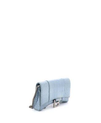 Hourglass Chain Wallet Embossed Leather