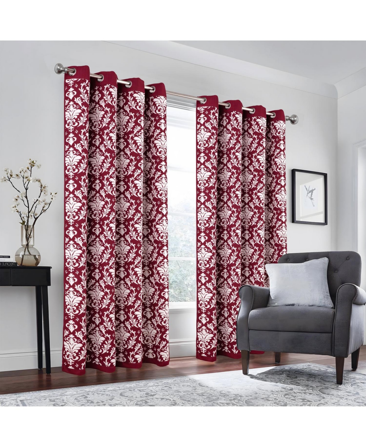 Olivia Gray Cressida 190 Gsm Reversible Blackout Polyester Grommet Curtain Panel