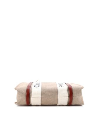 Medium Woody Tote Canvas with Leather