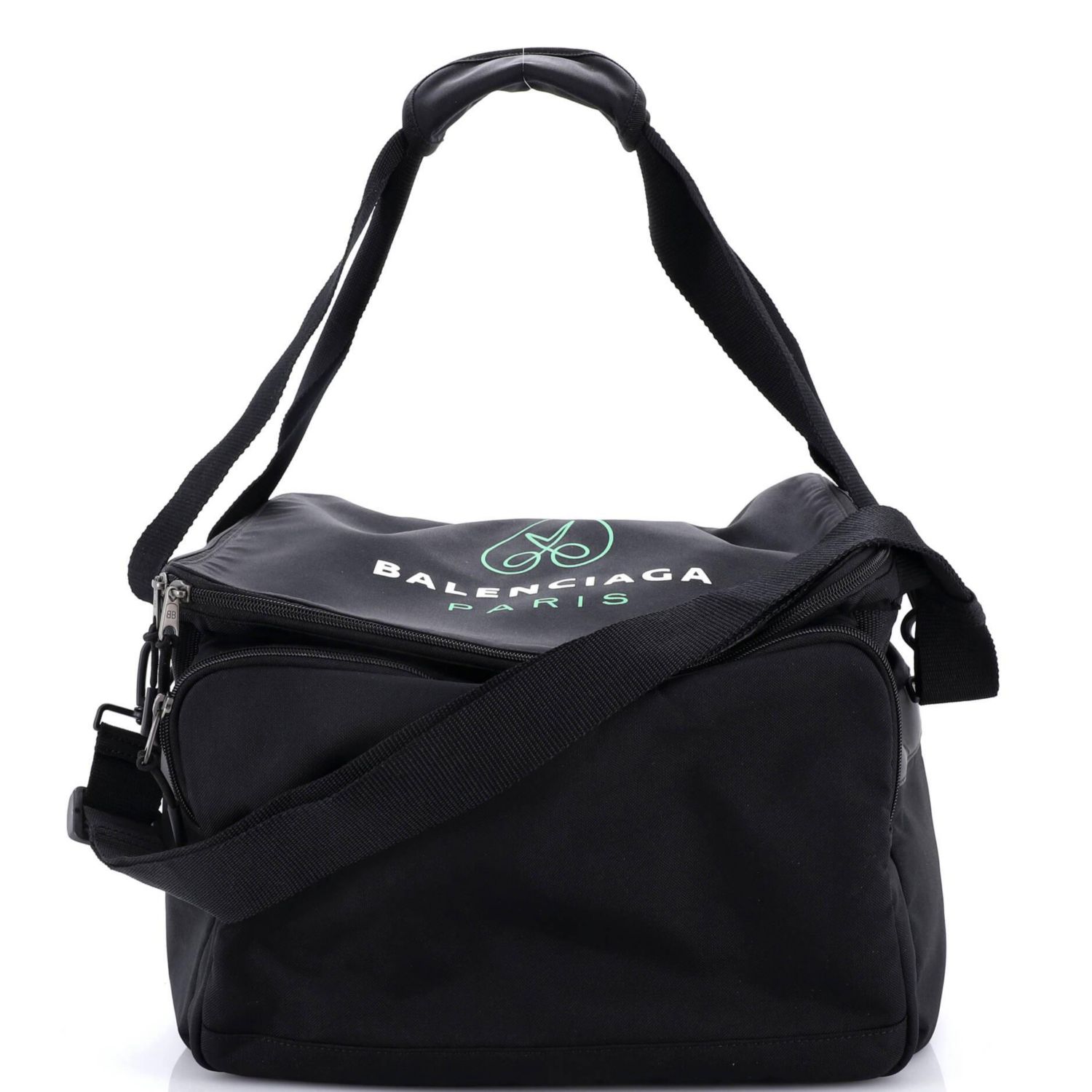 Logo Print Convertible Square Duffle Bag Nylon