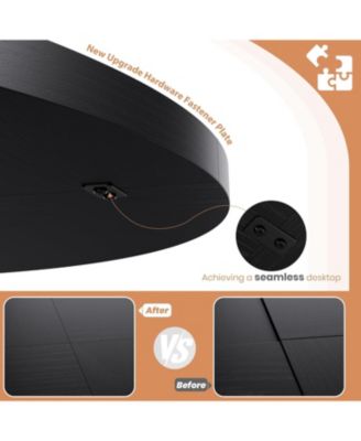 Round Dining Table, 47inch Kitchen Table for 4-6 People, Round Dining Table with Wooden Base Kitchen Tables for Dining Room, Kitchen, Living