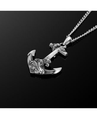 Waves Anchor Pendant 21" Chain