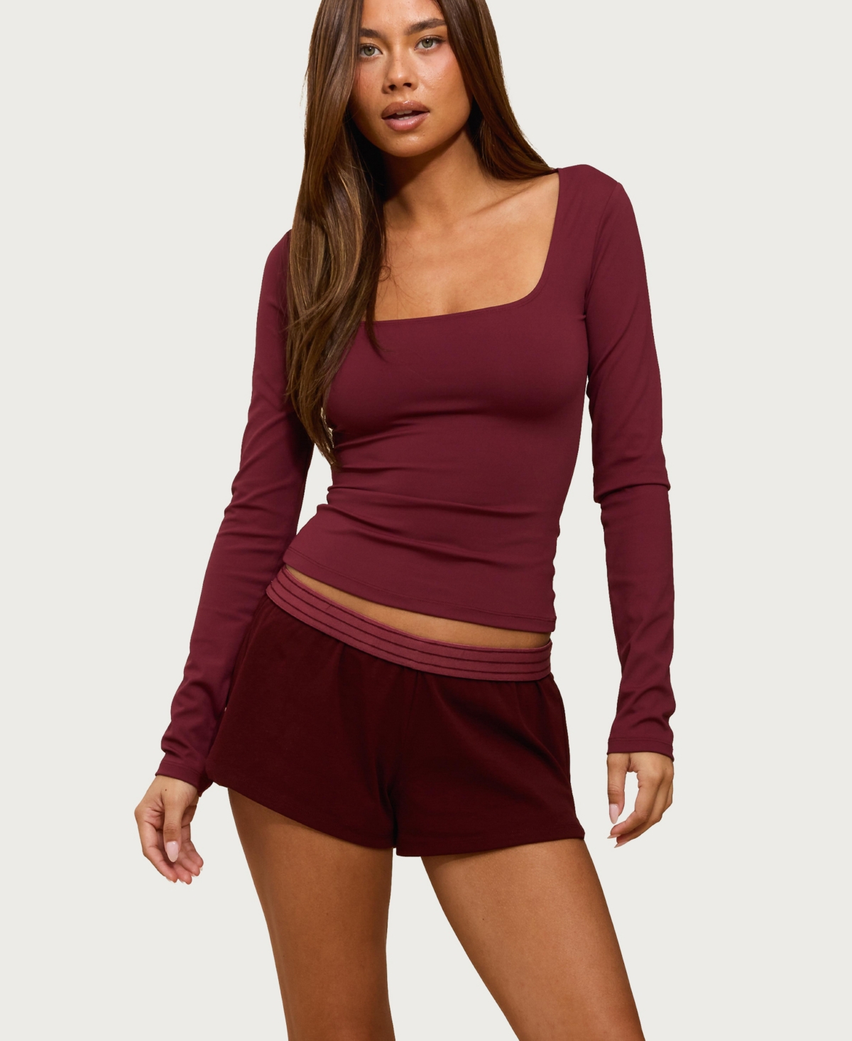 Edikted Women's Hayden Square Neck Long Sleeve Top