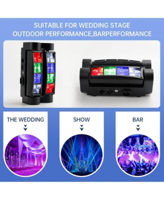 80W RGBW Moving Head Stage Light with Dual Independent Tilting Sides for Split-Beam 3D Effects
