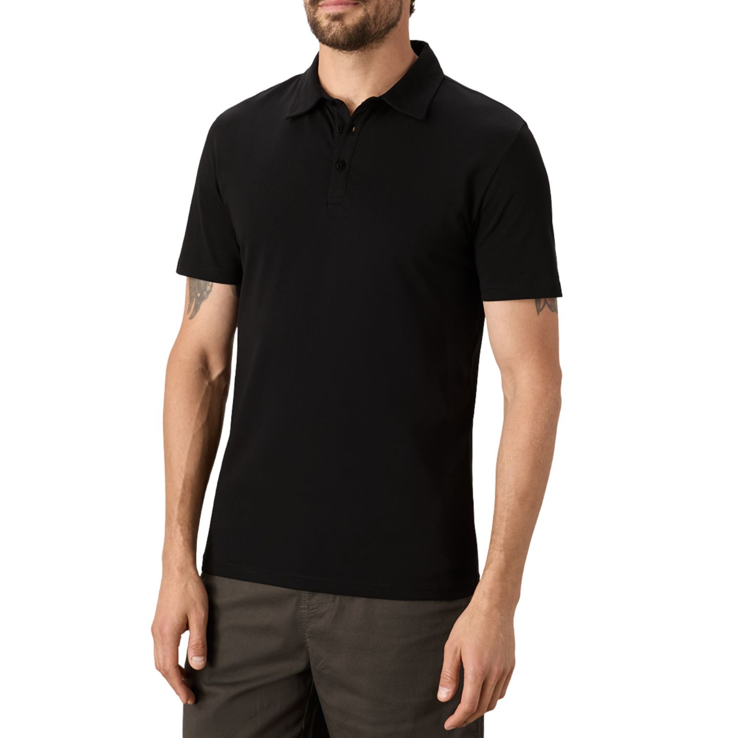 Мужской топ Pact Luxe Signature Slim Polo Made With Organic Cotton., цвет: Чёрный — фото 1