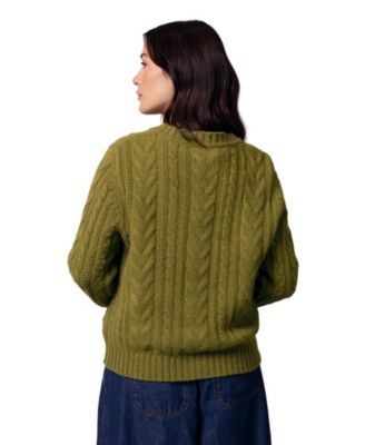 Women's Merino Wool Cable Knit Cardigan