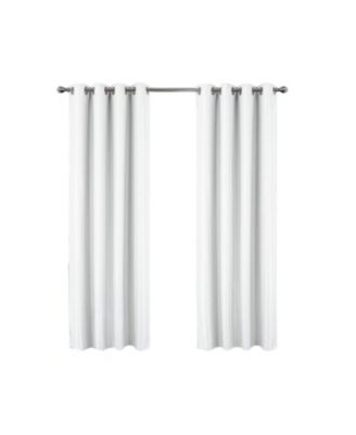 100% Polyester 250 GSM Basket Weave Ian Luxury Jacquard Blackout Grommet Curtain Panel White