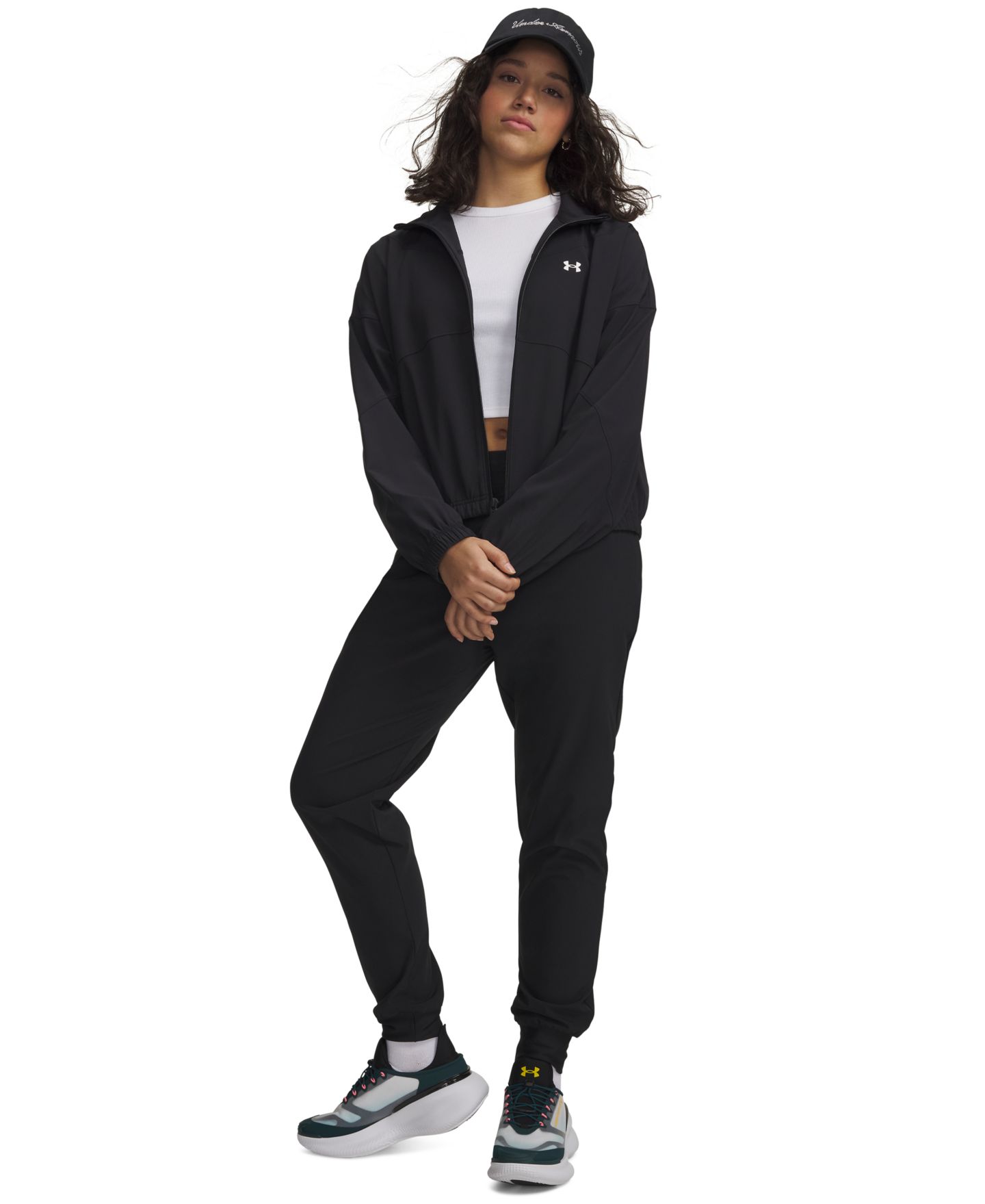 Женские брюки Under Armour Armour Sport High-Rise, цвет: Чёрный / Белый — фото 2