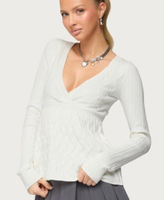 Women's Saphey Babydoll Cable Knit Top
