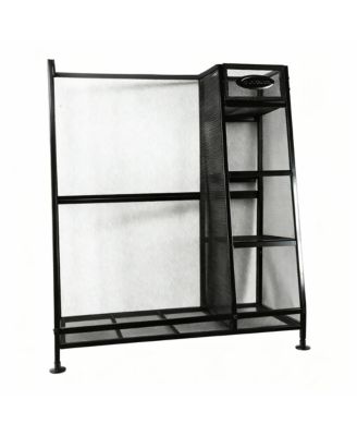 Heavy Duty Metal Golf Rack with 2 Bag Capacity, 3 Shelves & Adjustable Feet