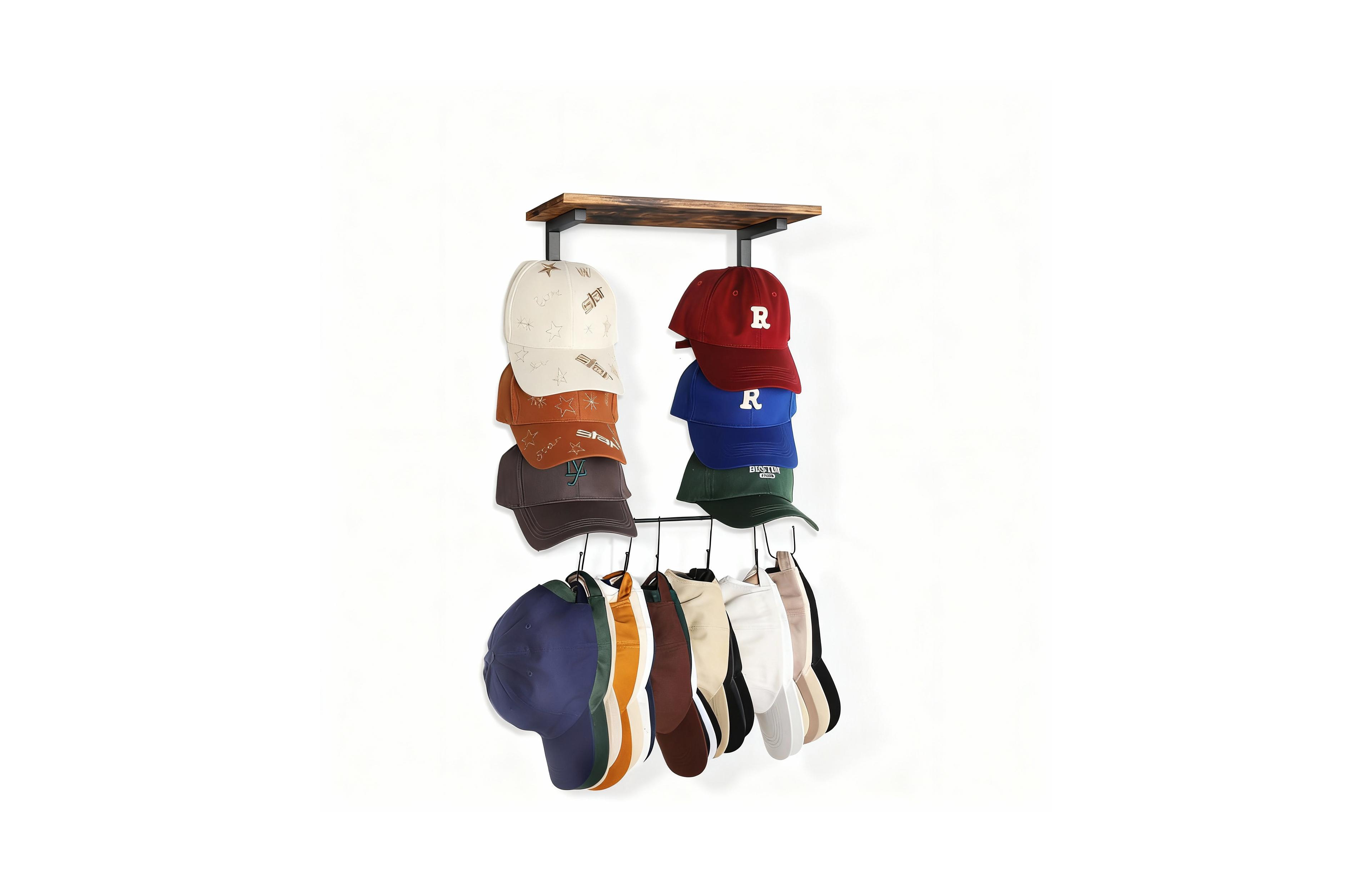 Yigii Wall Hat Rack with Shelves for Hats, Caps