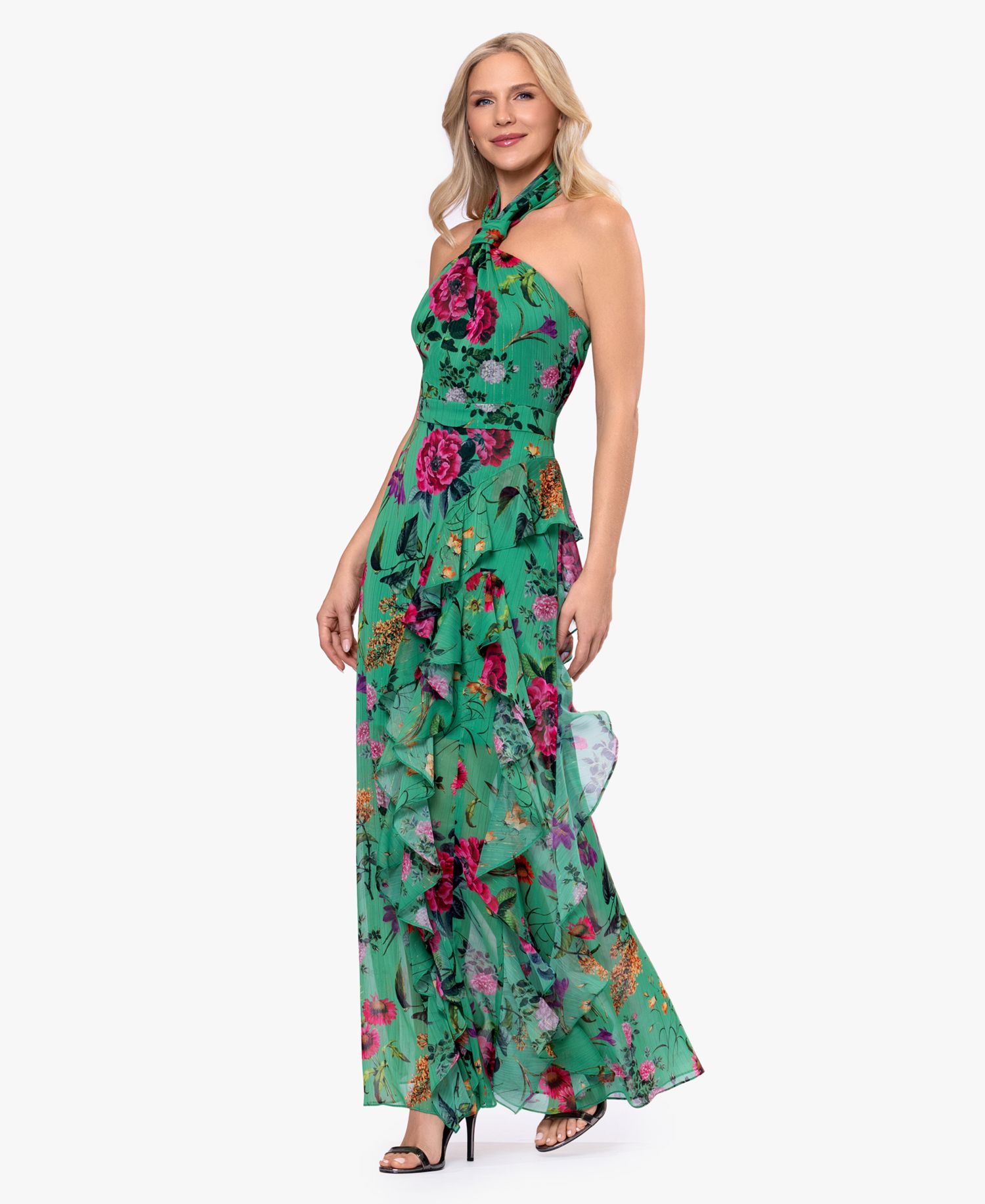 Petite Halter Neck Ball Gown Dress