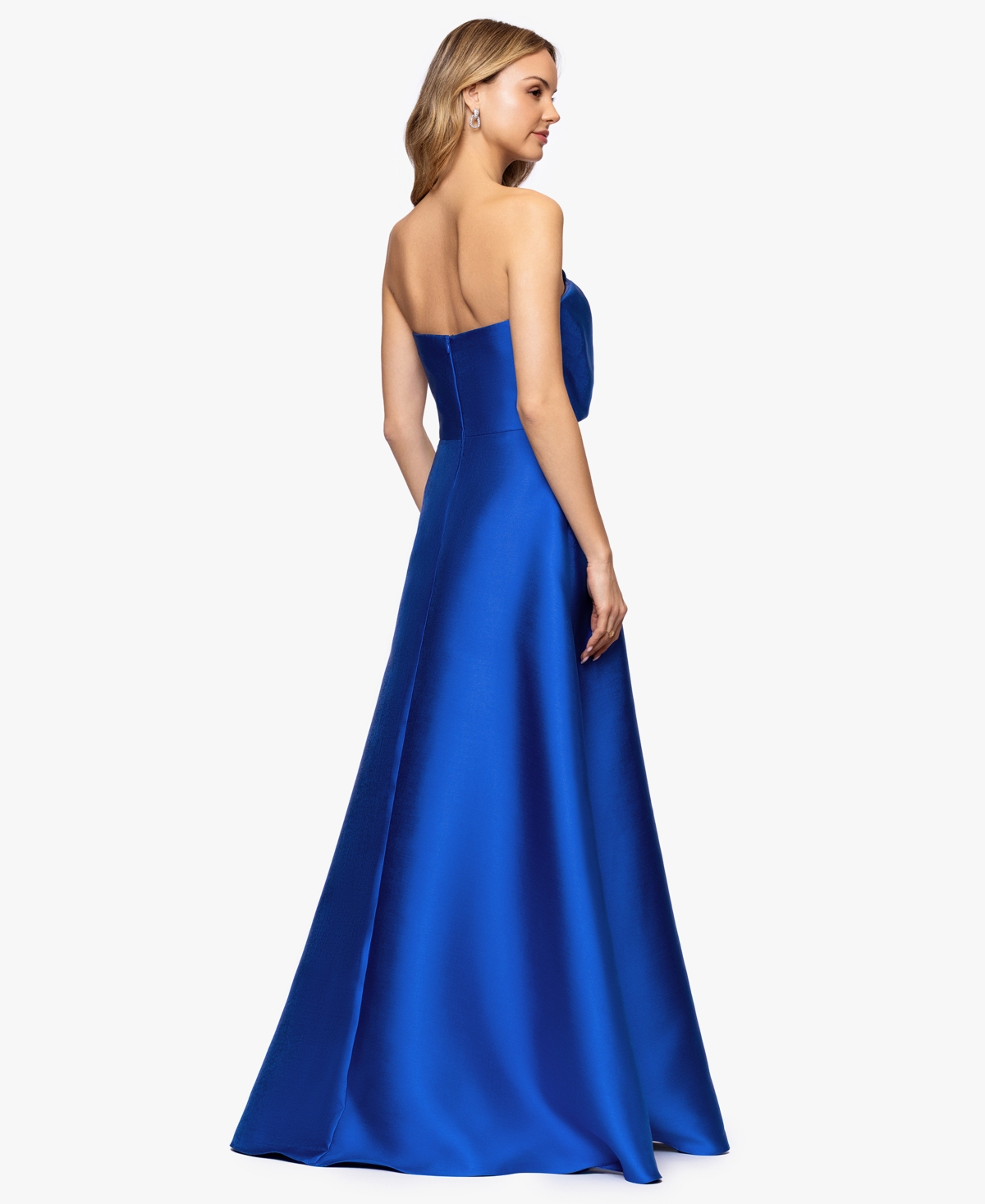 Betsy & Adam Women's Strapless Bow Front Ball Gown