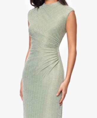 Women's Metallic Ruched Gown