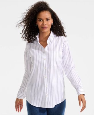 Women's No Iron Pinpoint Relaxed Fit Shirt