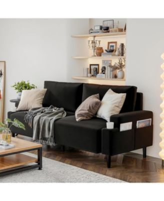 80.7" Loveseat Sofa, Fabric Modern Sleeper Sofa Couch for Living Room, Sofa Cama, Solid Wood Frame, Easy to Install