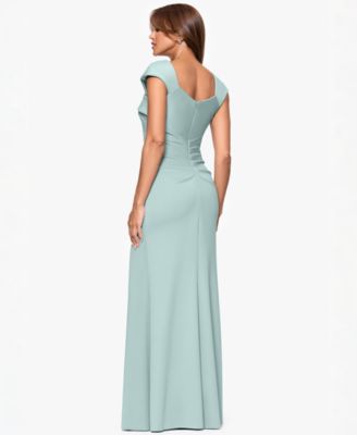 Petite Asymmetric Front Slit Evening Gown