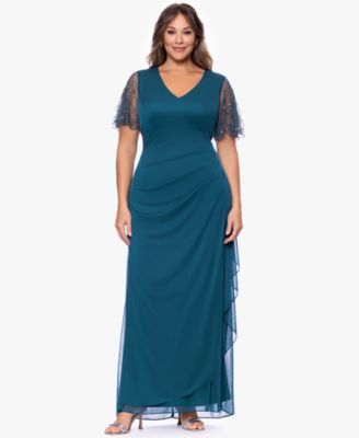 Plus Size Lace-Sleeve Dress