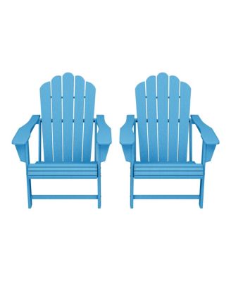 Outdoor Patio HDPE Adirondack Chairs With Cup Holders (Set of 2)