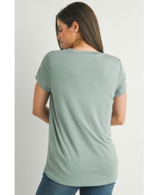 Women's Maternity Scoop-Neck Short-Sleeve Nursing T-Shirt