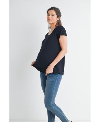 Women's Maternity Scoop-Neck Short-Sleeve Nursing T-Shirt