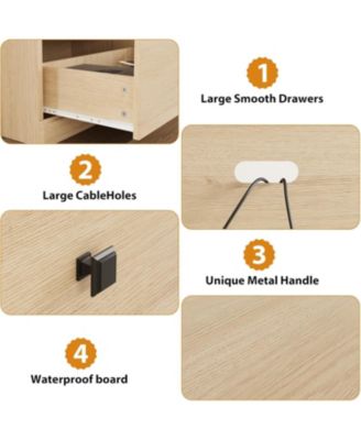 TV Console with Open Shelves & Storage Drawer, Multipurpose Media Unit