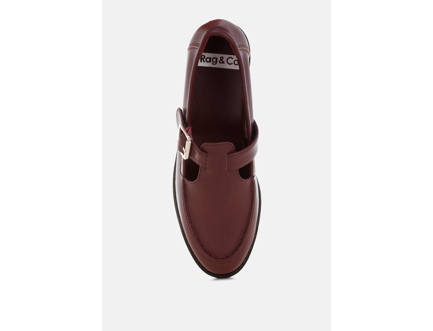 Женские туфли Rag & Co Tesoro Low Heel Mary Jane, цвет: Средний красный — фото 4