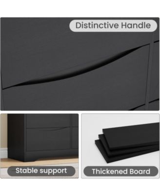 Wooden Dresser with 9 Drawers, Tall Modern Closet with Deep Storage, Large Chest of Drawers with Wide Top, Long Storage Dresser for Bedroom