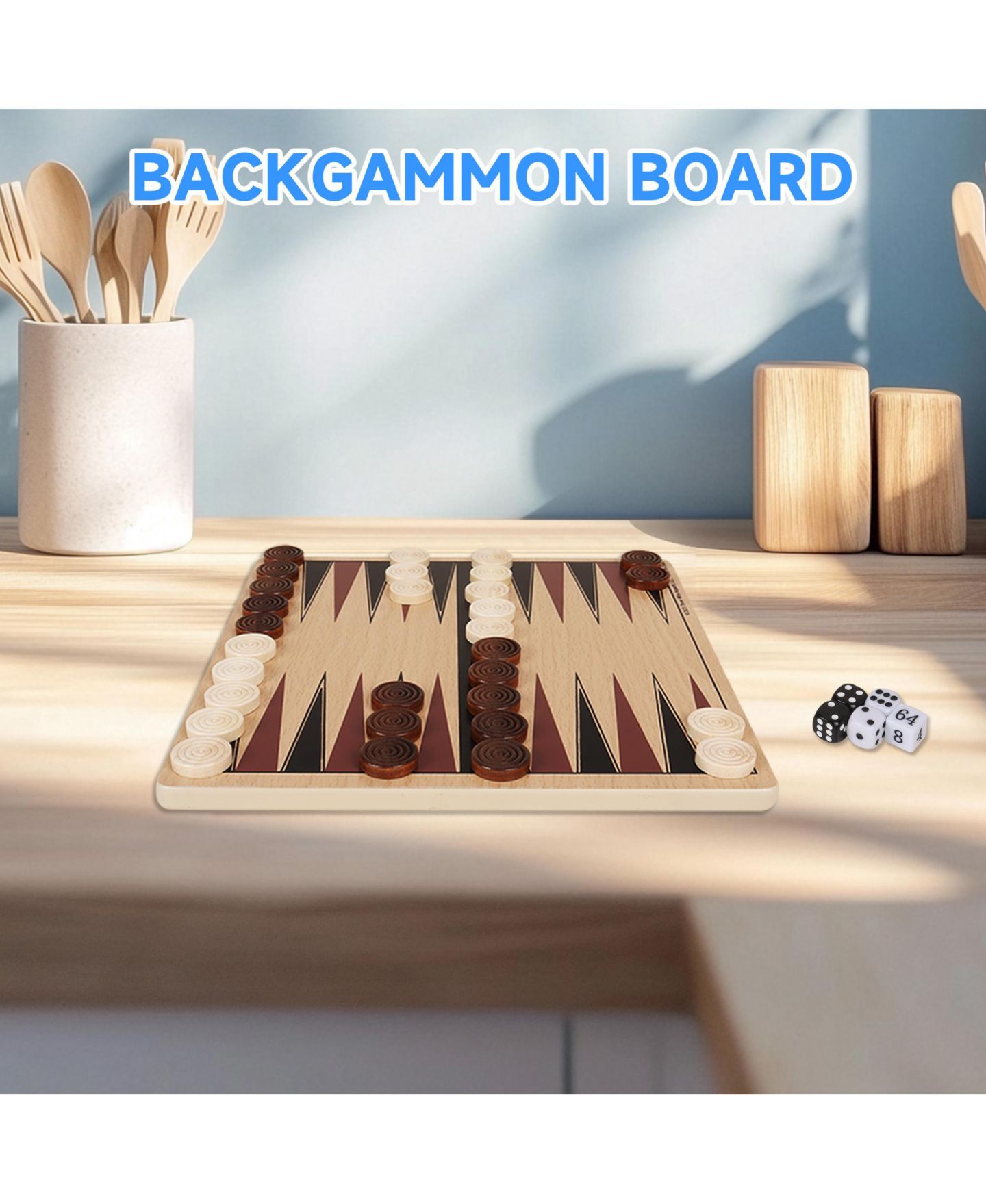 Детские настольные игры GSE Games & Sports Expert 3-in-1 Wood Chess, Checkers & Backgammon Board Game Set, Ages 3+ — фото 5