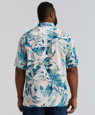 Men's Big & Tall Leaf Print Short-Sleeve Shirt