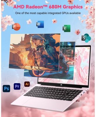 15.6" Light-Gaming-Laptop, 8 Cores AMD Ryzen 7 Pro 6850U 16GB LPDDR5 RAM 1TB SSD