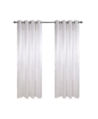 100% Polyester 200 GSM Dyson Embossed Blackout Grommet Curtain Panel 54" x 90" White