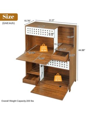 Modern 2-in-1 Cat Furniture: Litter Box Cabinet & Cat House Side Table with Storage