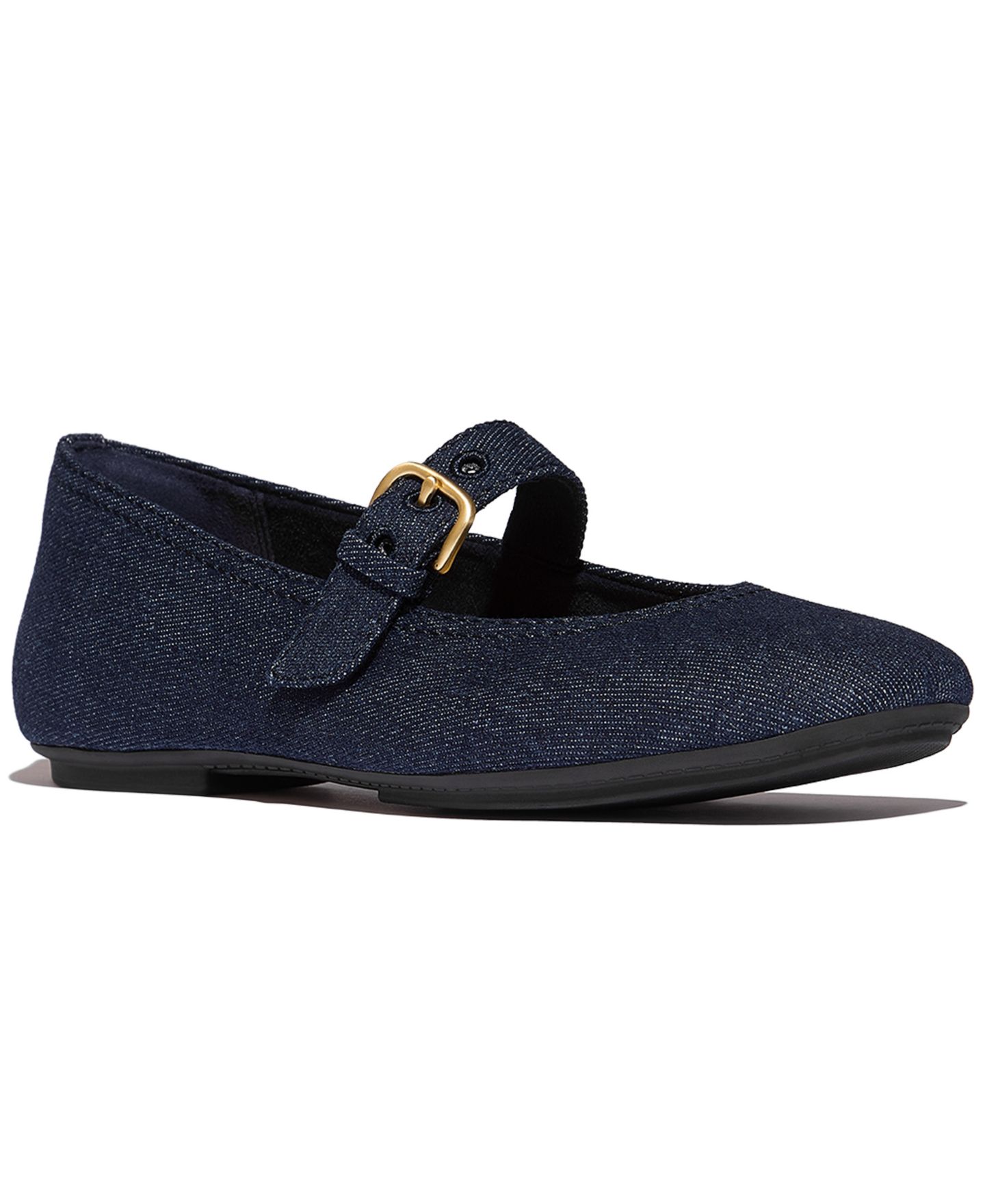 Женские джинсовые туфли Мэри Джейн FitFlop Delicato, цвет: Тёмный джинсовый — фото 1