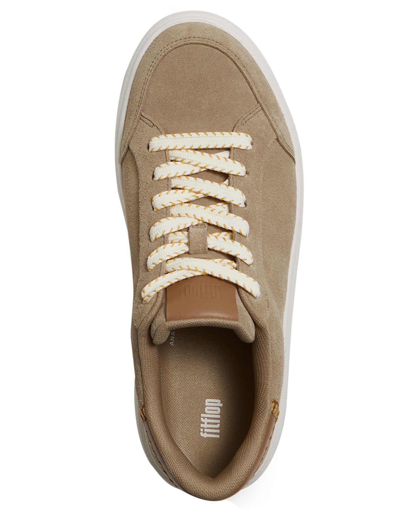 Женские кроссовки FitFlop RTG Blanket Stitch Lace-Up Trainers, цвет: Капучино — фото 3