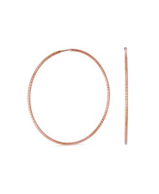 Lightweight Round Thin Endless Continuous Twist Hoop Earrings