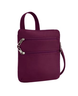 Anti-Theft Classic Slim Double Zip Crossbody Bag