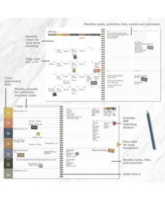 July 2026 - June 2027 Leaf Motif Large Weekly Monthly Planner