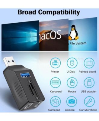 5-in-1 USB 3.0 Hub - 5Gbps High-Speed Data Transfer, Portable USB Splitter for Laptop, PC, Camera,Ideal for Office