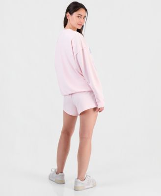 Juniors' Beaded Graphic-Print Sweatshirt & French Terry Shorts 