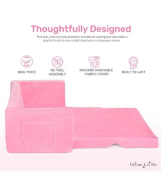 Toddler Nestle Sofa, 2-in-1 Convertible Sofa to Lounger, Low to Floor Design, Machine Washable Fabric Cover